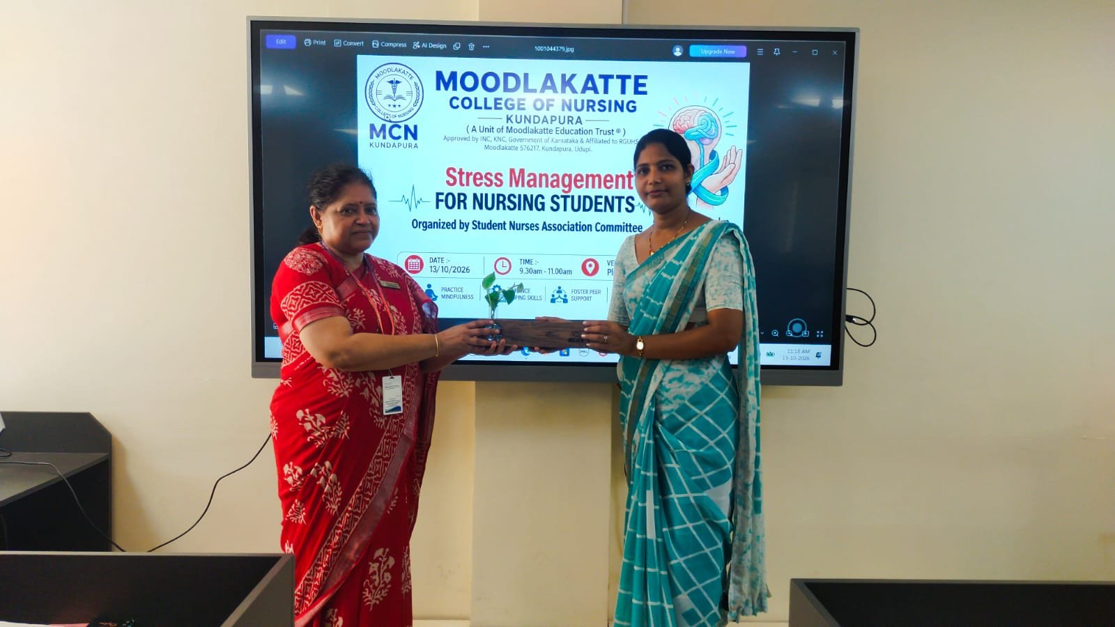 Stress management programme for nursing students at MCN Kundapura